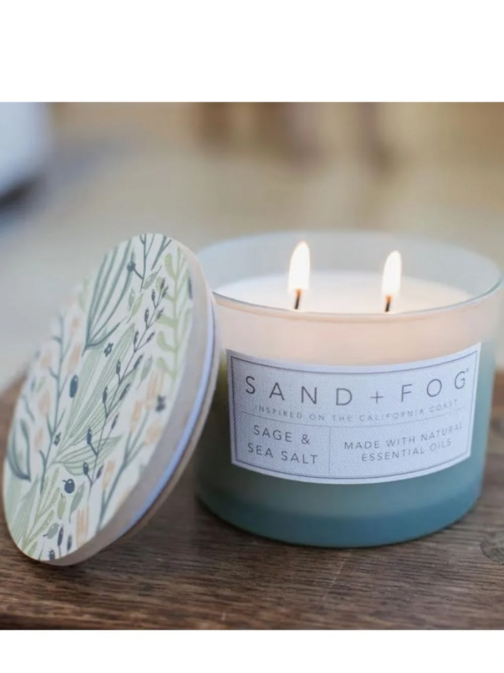 ❗️Sand + Fog Ocean & Sea Salt Scented Candle - Mom Floral Lid Mother’s Day!